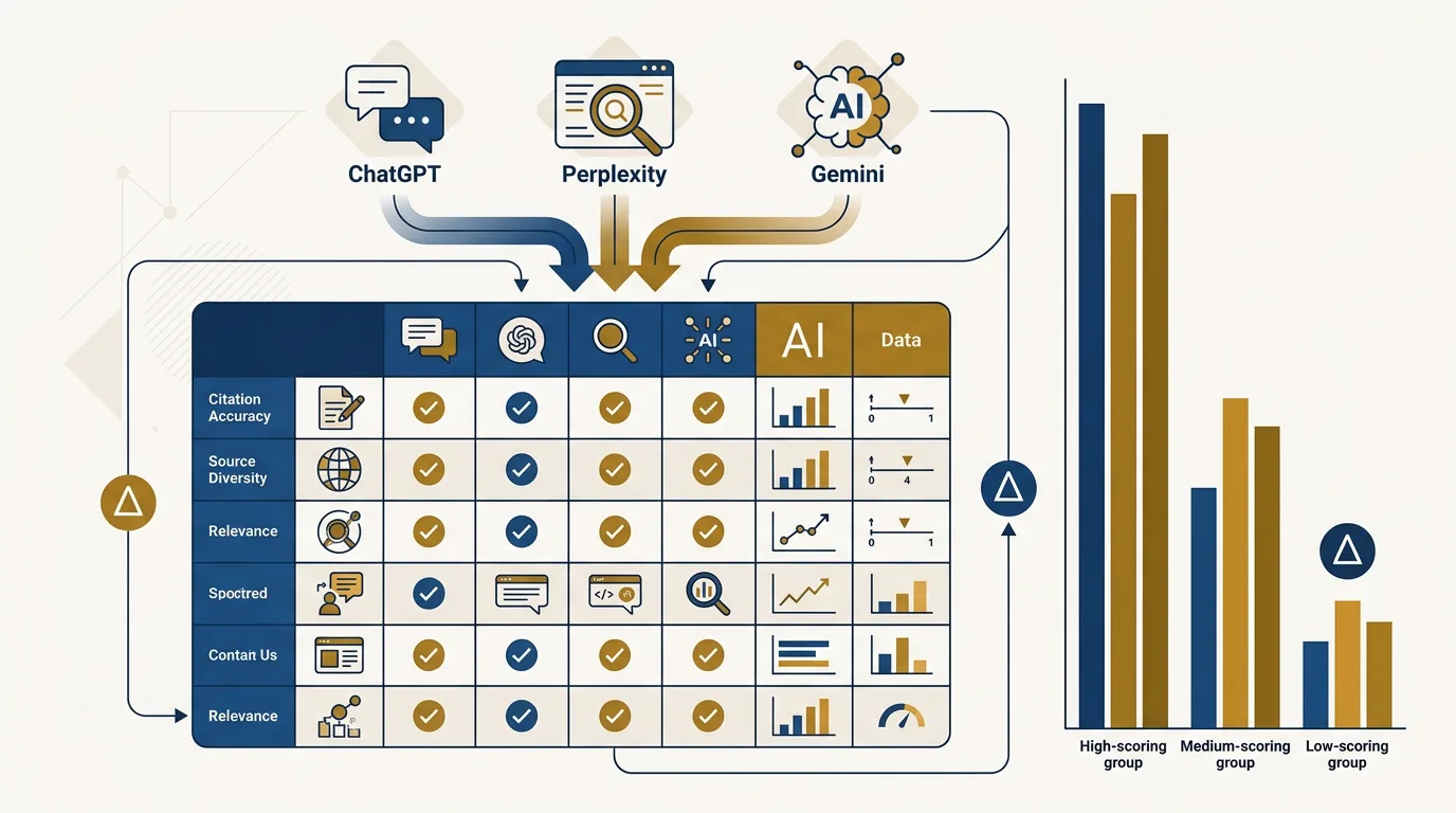GEO Brand Citation Index showing 28 brands scored across ChatGPT, Perplexity, and Gemini with position-weighted scoring methodology