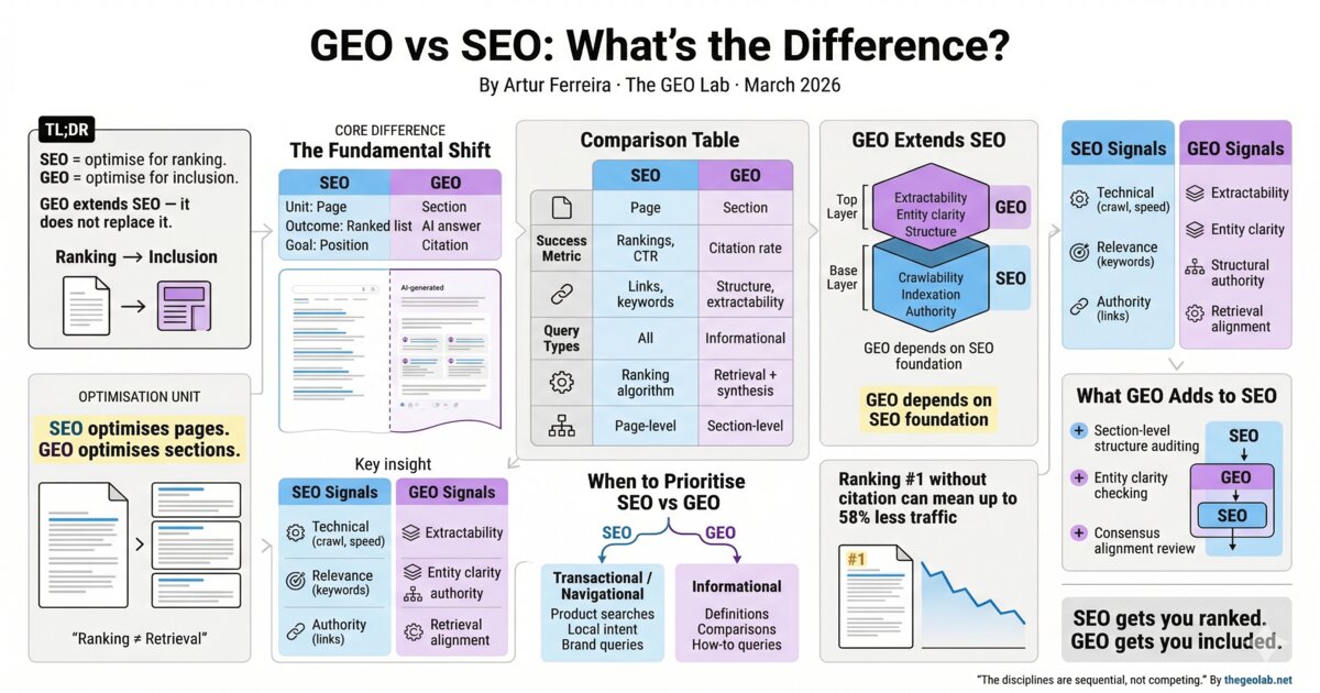 GEO vs SEO methodology comparison