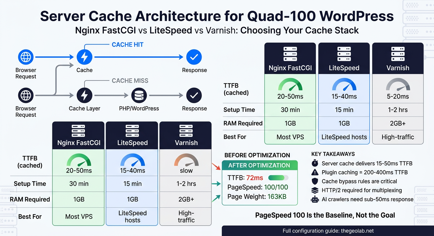 Server Cache Configuration for Quad-100 WordPress — Nginx, LiteSpeed & Varnish