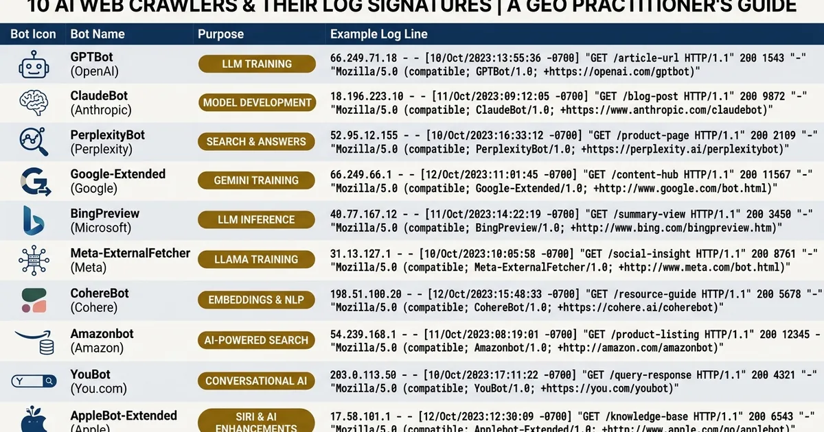 10 AI Crawlers, What They Do, and How to Identify Them in Your Logs 1 AI crawlers identification: 10 AI Crawlers, What They Do, and How to Identify Them in Your