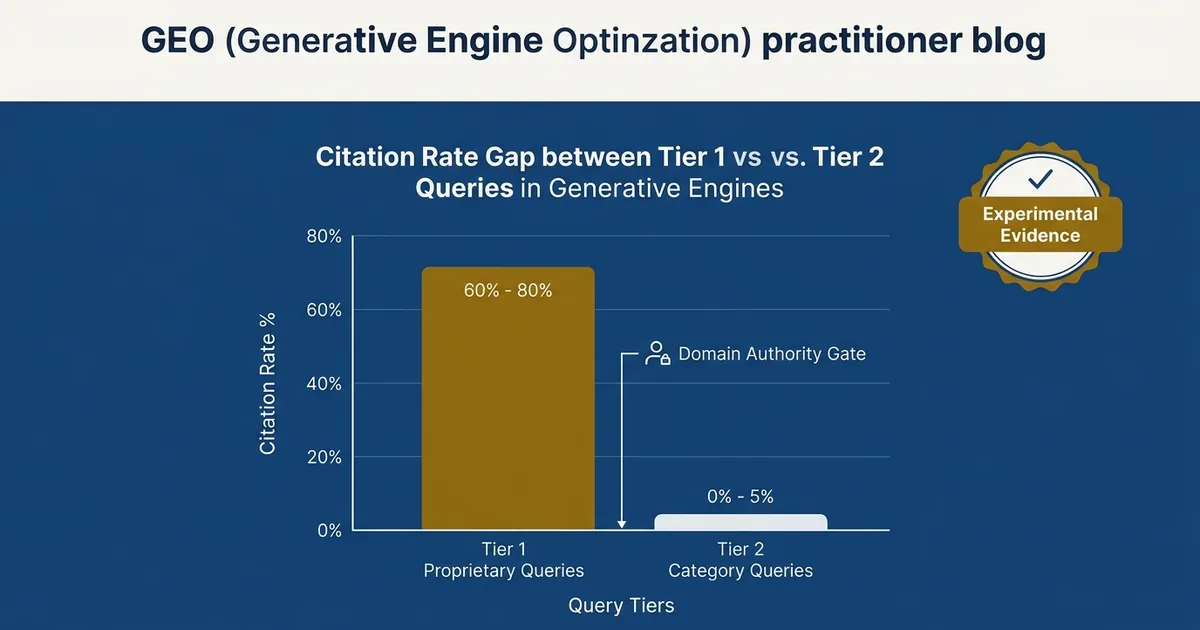 Tier 1 vs Tier 2 Query Citation Gap: Experimental Evidence
