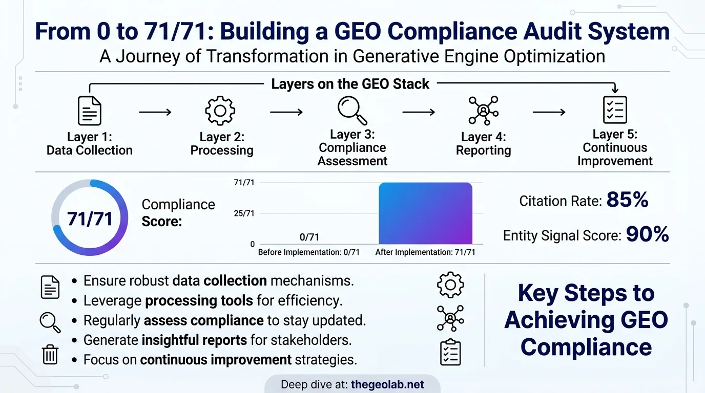 GEO compliance audit system infographic