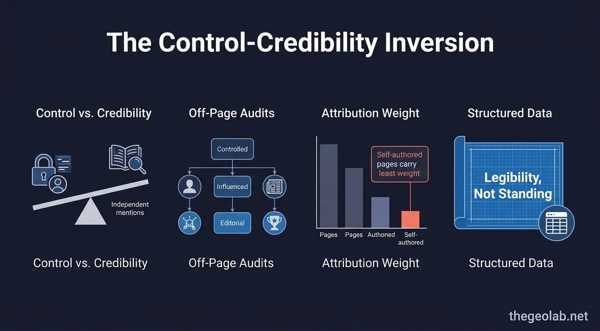 The Control-Credibility Inversion: Why Your Off-Page Audit Fixes the Wrong Tier First